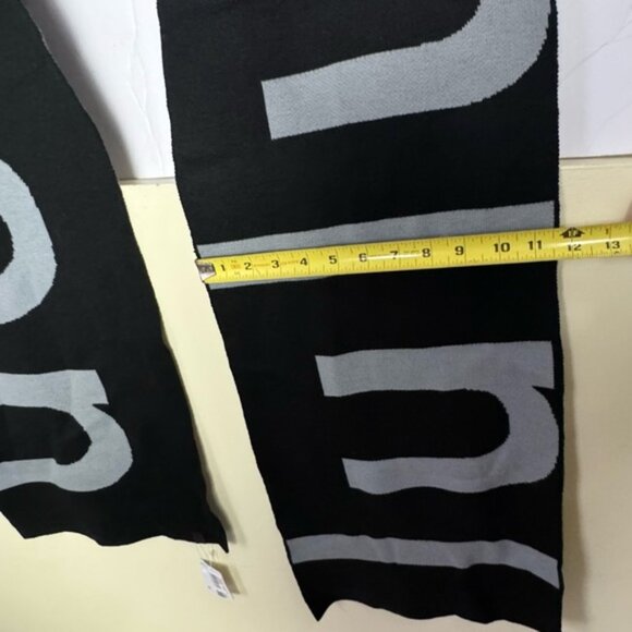 Lululemon NEW Logo Knit Merino Wool Scarf Wrap Long Cozy Warm Rare Black Gray - Picture 13 of 16